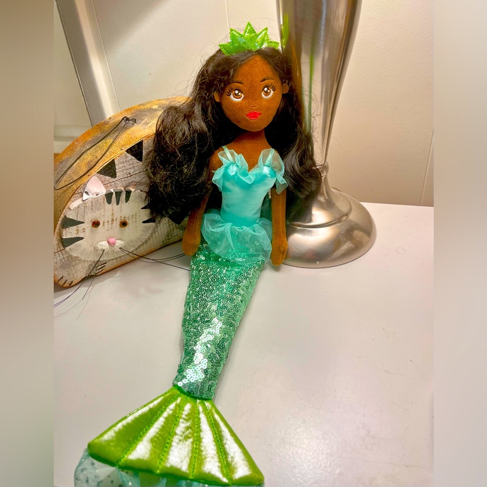 RARE Aurora Ivy World Sea Sequin Sparkles Mermaid Plush Toy 18"